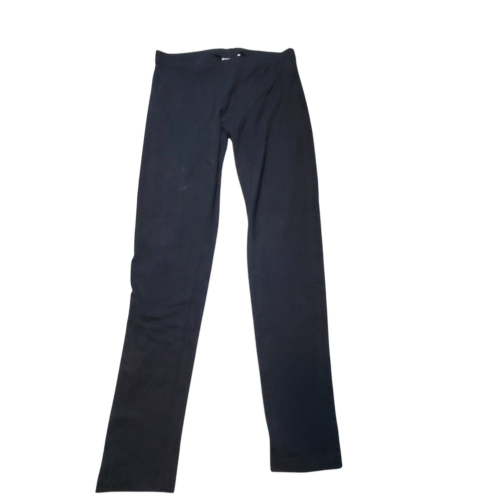 Black Cotton Blend Stretch Leggings Size Medium Low Rise Casual Pants Cotton